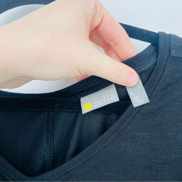 ZELLA Amara Reversible Ruched Long Sleeve Activewear Top - Black Large - Picture 4 of 9